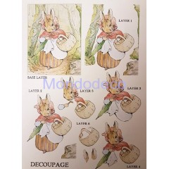 Carta 3D con coniglietto adatta al decoupage